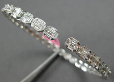 2.65CT DIAMOND 18KT WHITE GOLD OVAL INVISIBLE SEMI ETERNITY CUFF BANGLE BRACELET