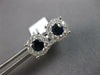 LARGE 1.48CT DIAMOND & AAA SAPPHIRE 14KT WHITE GOLD ROUND FLOWER STUD EARRINGS