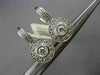 ESTATE .40CT DIAMOND 14KT WHITE GOLD ROUND MILGRAIN LEVERBACK HANGING EARRINGS