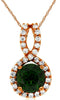 ESTATE 1.20CT DIAMOND & AAA RUSSALITE 14KT ROSE GOLD ROUND INFINITY LOVE PENDANT