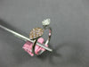 ESTATE .24CT WHITE & PINK DIAMOND 18K WHITE & YELLOW GOLD PEAR SHAPED FUN RING