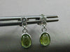ESTATE .83CT DIAMOND GREEN AMETHYST 14KT WHITE GOLD OVAL ETOILE HANGING EARRINGS
