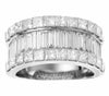 LARGE 3.23CT DIAMOND 18K WHITE GOLD PRINCESS & BAGUETTE WEDDING ANNIVERSARY RING
