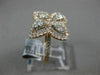 ESTATE .76CT DIAMOND 14KT YELLOW GOLD 3D CLASSIC 4 CLOVER FLOWER HALO LOVE RING