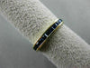 ESTATE .60CT AAA ASSCHER CUT SAPPHIRE 14KT YELLOW GOLD WEDDING RING BAND #20288