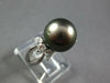 LARGE .65CT DIAMOND & AAA TAHITIAN PEARL PLATINUM ROUND & PEAR SHAPE LOVE RING