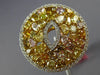 ESTATE LARGE GIA 4.22CT MULTI COLOR FANCY DIAMOND 18K 2 TONE GOLD CLUSTER RING