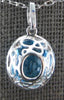 3.07CT DIAMOND & AAA BLUE TOPAZ 14KT WHITE GOLD 3D CLASSIC OVAL & ROUND PENDANT