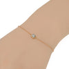 .09CT DIAMOND 18KT WHITE & ROSE GOLD 3D SOLITAIRE FLOWER ADJUSTABLE FUN BRACELET