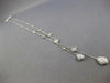1.27CT DIAMOND 18KT WHITE GOLD FLOWER TEAR DROP LARIAT CHANDELIER LOVE NECKLACE