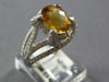 LARGE 2.52CT DIAMOND & AAA CITRINE 14KT WHITE GOLD OVAL & ROUND ENGAGEMENT RING