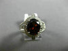 ESTATE WIDE 2.81CT DIAMOND & EXTRA FACET AAA GARNET 14K WHITE GOLD FILIGREE RING