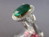 EXTRA LARGE 6.38CT DIAMOND & AAA EMERALD 18K 2 TONE GOLD 3D HALO ENGAGEMENT RING