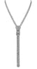 LARGE 12.82CT DIAMOND 18KT WHITE GOLD 3D MULTI ROW LARIAT ZIPPER TENNIS NECKLACE