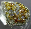 ESTATE LARGE 2.23CT WHITE & FANCY YELLOW DIAMOND 18KT WHITE GOLD PEAR SHAPE RING