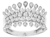 ESTATE WIDE 1.0CT DIAMOND 14KT WHITE GOLD 3D MULTI ROW FUN ANNIVERSARY RING