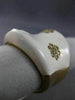 ESTATE LARGE .55CT DIAMOND & WHITE ENAMEL 14KT YELLOW GOLD MULTI FLOWER FUN RING