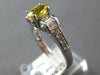 ESTATE 1.82CT DIAMOND & AAA YELLOW SAPPHIRE 18KT WHITE GOLD OVAL ENGAGEMENT RING