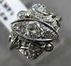 ANTIQUE WIDE .75CT OLD MINE DIAMOND 14KT WHITE GOLD FLORAL MILGRAIN RING #21956