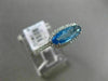 ESTATE 1.56CT DIAMOND & AAA OVAL BLUE TOPAZ 14KT WHITE GOLD HALO FILIGREE RING