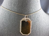 ESTATE LARGE .69CT DIAMOND 14KT ROSE GOLD 3D OCTAGON DOG TAG FLOATING PENDANT