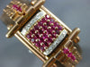 ANTIQUE LARGE 2.40CT DIAMOND & AAA RUBY 14KT ROSE GOLD SQUARE FUN BRACELET #2767