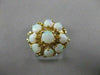 ANTIQUE FIERY OPAL 14K Y GOLD ROUND FLOWER CLUSTER FILIGREE COCKTAIL RING #21455