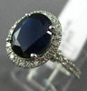 ESTATE 3.0CT DIAMOND & AAA SAPPHIRE 14K WHITE GOLD HALO FILIGREE ENGAGEMENT RING