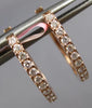 ESTATE .26CT DIAMOND 14K YELLOW GOLD 3D CLASSIC 2mm OVAL HUGGIE HANGING EARRINGS