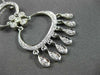 ANTIQUE LARGE .40CT DIAMOND 18KT WHITE GOLD 3D FILIGREE CHANDELIER PENDANT #3029
