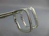 ESTATE LARGE .81CT DIAMOND 18KT WHITE GOLD SQUARE HOOP CLIP ON HANGING EARRINGS