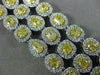 LARGE 20.24CT WHITE & FANCY YELLOW DIAMOND 18KT TWO TONE GOLD 3D TENNIS BRACELET