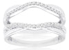 ESTATE WIDE .20CT DIAMOND 14KT WHITE GOLD 3D DOUBLE V CRISS CROSS INSERT RING