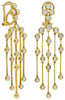 LARGE 2.70CT DIAMOND 18K YELLOW GOLD MULTI ROW BY THE YARD BEZEL FLOWER EARRINGS