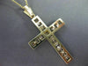ESTATE LARGE 1.56CT DIAMOND 14KT YELLOW GOLD CHANNEL SET CROSS PENDANT #1610