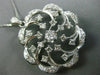ANTIQUE LARGE 1.70CT OLD MINE DIAMOND 14KT WHITE GOLD FLOWER PIN PENDANT #23380