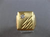 EXTRA LARGE .20CT DIAMOND 14KT YELLOW GOLD 3D SOLITAIRE SQUARE MENS RING #28102