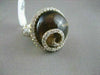 ANTIQUE XL 15.8CT DIAMOND & SMOKY TOPAZ 14KT YELLOW GOLD CIRCULAR SWIRL RING
