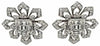 EXTRA LARGE 3.0CT DIAMOND 18KT WHITE GOLD ROUND & BAGUETTE FLOWER STUD EARRINGS