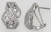 ESTATE LARGE .55CT DIAMOND 14K WHITE GOLD 3D MULTI LEAF CLIP ON HANGING EARRINGS