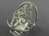 ESTATE EXTRA LARGE .85CT DIAMOND 14KT WHITE GOLD 3D FLOWER OPEN FILIGREE RING