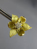 ANTIQUE LARGE .45CT DIAMOND 18KT YELLOW GOLD FLOWER CLIP ON FUN EARRINGS #28050