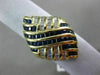 ESTATE LARGE 3.36CT DIAMOND & AAA SAPPHIRE 18KT YELLOW GOLD MULTI ROW LOVE RING