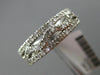 ESTATE .54CT ROUND DIAMOND 14KT WHITE GOLD OPEN 3 ROW WAVE ANNIVERSARY RING 6mm