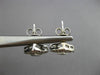 ESTATE .51CT DIAMOND 14KT WHITE GOLD 3D SQUARE CLUSTER HALO STUD EARRINGS #19054