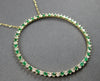 EXTRA LARGE 1.11CT DIAMOND & AAA EMERALD 14K YELLOW GOLD CIRCLE OF LIFE NECKLACE