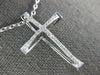 ESTATE .20CT DIAMOND 18KT WHITE GOLD 3D CLASSIC CROSS FLOATING PENDANT