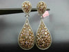 LARGE 9.68CT WHITE & MULTI COLOR DIAMOND 18KT WHITE & ROSE GOLD HANGING EARRINGS