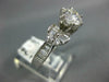 ESTATE 1.89CT DIAMOND 18KT WHITE GOLD 3D ROUND & BAGUETTE ENGAGEMENT RING #1835