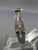 ESTATE .48CT WHITE & BLUE DIAMOND 14KT WHITE GOLD 3D SOLITAIRE STAR X LOVE RING
